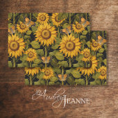 Herfst Zonnebloemvelden Vlinder Decoupage Tissuepapier