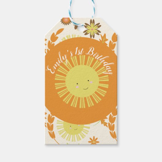 Herfst Zonneschijn Autumn Verjaardagsfeest Cadeaulabel (Voorkant)