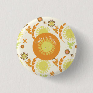 Herfst Zonneschijn Autumn Verjaardagsfeest Ronde Button 3,2 Cm