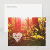 Herfst Zonneschijn Bos Hart Dank u Briefkaart (Voorkant / Achterkant)