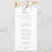 Herfst Zonneschijn Elegant Wildflower Diner Menu (Voorkant)