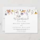 Herfst Zonneschijn Elegant Wildflower Elopement Aankondiging (Voorkant)