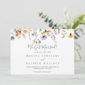 Herfst Zonneschijn Elegant Wildflower Elopement Aankondiging (Staand voorkant)