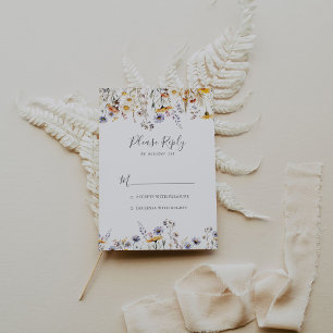 Herfst Zonneschijn Elegant Wildflower Minimalist R RSVP Kaartje