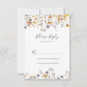 Herfst Zonneschijn Elegant Wildflower Minimalist R RSVP Kaartje (Voorkant)