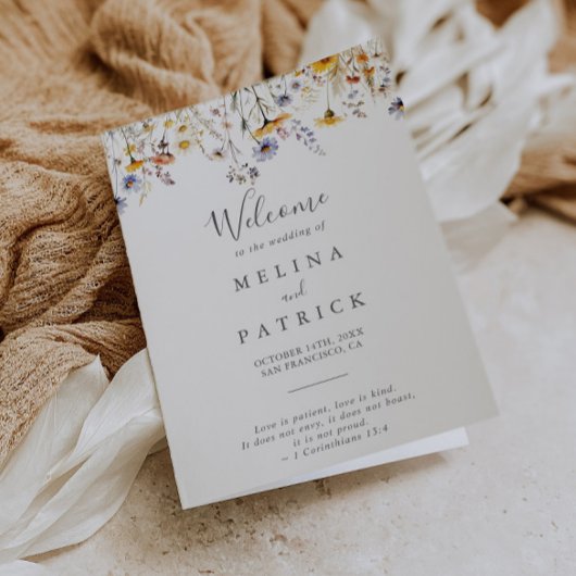 Herfst Zonneschijn Elegante Wildflower Gevouwen br Programma