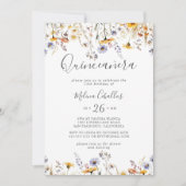Herfst Zonneschijn Elegante Wildflower Quinceañera Kaart (Voorkant)