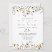 Herfst Zonneschijn Elegante Wildflower Spaanse bru Kaart (Voorkant)