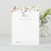 Herfst Zonneschijn Elegante Wildflower Wedding Advieskaart (Staand voorkant)
