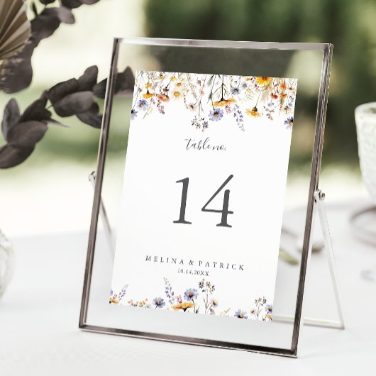Herfst Zonneschijn Elegante Wildflower Wedding Kaart