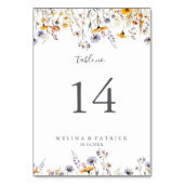 Herfst Zonneschijn Elegante Wildflower Wedding Kaart (Achterkant)