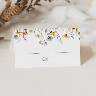 Herfst Zonneschijn Elegante Wildflower Wedding Plaatskaartje