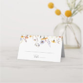 Herfst Zonneschijn Elegante Wildflower Wedding Plaatskaartje (Voorkant)