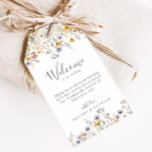 Herfst Zonneschijn Elegante Wildflower Wedding Wel Cadeaulabel<br><div class="desc">Deze herfst zonneschijn sierlijke wilde bloem bruiloft welkomstgeschenk labels zijn ideaal voor een rustieke bruiloft. Het ontwerp is voorzien van meerdere waterverf paarse,  paarse,  gele bloemen,  bordeauxrode knoppen en olijfgroen gebladerte prachtig gegroepeerd in boeketten. Deze labels zijn ideaal voor hotelgast welkomsttassen en bestemmingsbruiloften.</div>