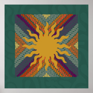 Herfst Zonneschijn Mozaïek Poster