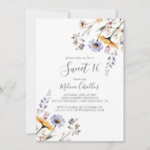 Herfst Zonneschijn Wilde Bloem Sweet 16 Verjaardag Kaart (Voorkant)