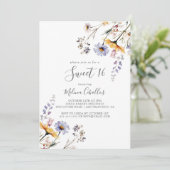 Herfst Zonneschijn Wilde Bloem Sweet 16 Verjaardag Kaart (Staand voorkant)