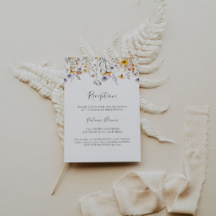 Herfst Zonneschijn Wildflower bruiloft receptie Informatiekaartje