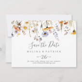 Herfst Zonneschijn Wildflower Horizontale bruiloft Save The Date (Voorkant)