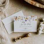 Herfst Zonneschijn Wildflower Horizontale bruiloft Save The Date<br><div class="desc">Deze herfst zonneschijn wilde bloem horizontale bruiloft behalve de datum is perfect voor een rustieke bruiloft. Het ontwerp is voorzien van meerdere waterverf paarse,  paarse,  gele bloemen,  bordeauxrode knoppen en olijfgroen gebladerte prachtig gegroepeerd in boeketten.</div>