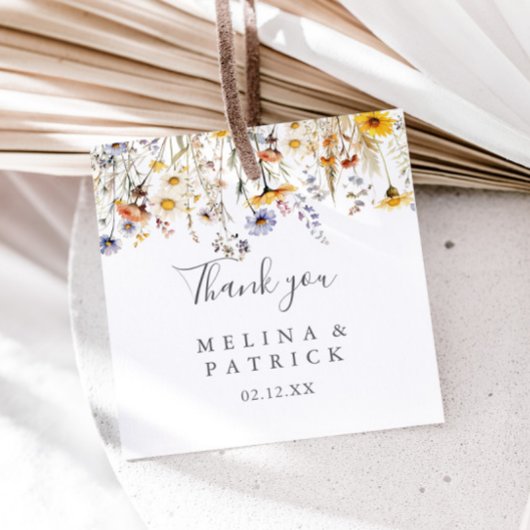 Herfst Zonneschijn Wildflower Huwelijksgunst Label