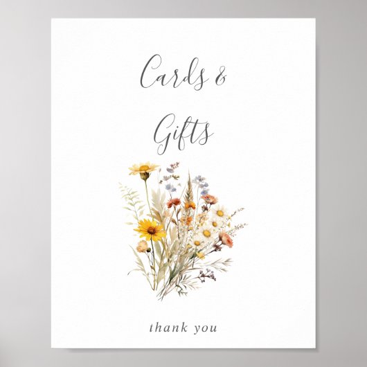 Herfst Zonneschijn Wildflower Kaarten en geschenke Poster (Voorkant)