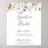 Herfst Zonneschijn Wildflower Signature Drinken Poster (Voorkant)