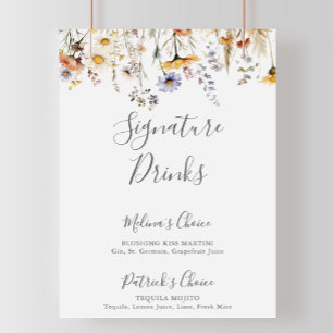 Herfst Zonneschijn Wildflower Signature Drinken Poster