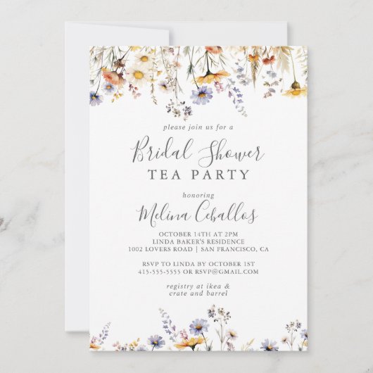 Herfst Zonneschijn Wildflower Vrijgezellenfeest Te Kaart (Voorkant)