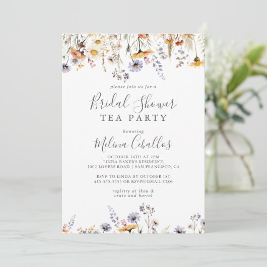 Herfst Zonneschijn Wildflower Vrijgezellenfeest Te Kaart (Staand voorkant)