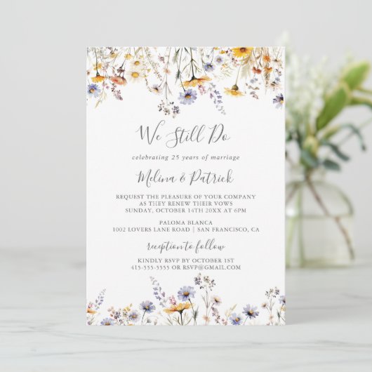 Herfst Zonneschijn Wildflower We doen nog steeds g Kaart (Staand voorkant)