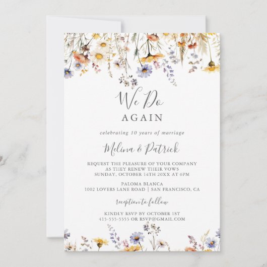 Herfst Zonneschijn Wildflower We doen opnieuw Gelo Kaart (Voorkant)