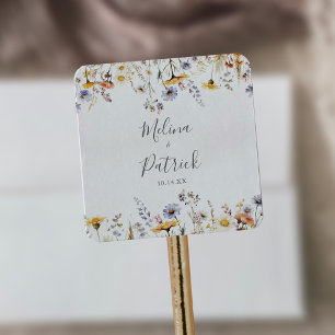 Herfst Zonneschijn Wildflower Wedding Envelop Afdi Vierkante Sticker
