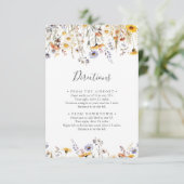 Herfst Zonneschijn Wildflower Wedding Routebeschri Informatiekaartje (Staand voorkant)