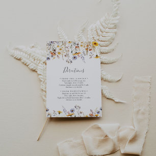 Herfst Zonneschijn Wildflower Wedding Routebeschri Informatiekaartje