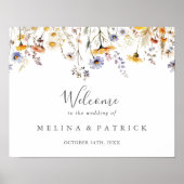 Herfst Zonneschijn Wildflower Wedding Welkom Poster (Voorkant)