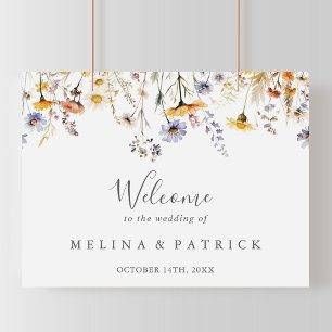 Herfst Zonneschijn Wildflower Wedding Welkom Poster