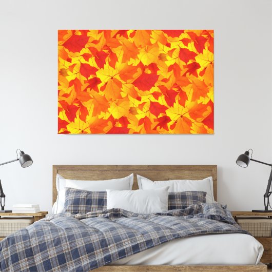 Herfst zonnig glanzend blad design canvas afdruk (Insitu (Slaapkamer))