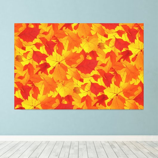 Herfst zonnig glanzend blad design canvas afdruk (Insitu (Houten vloer))