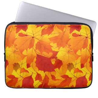 Herfst zonnig glanzend blad design laptop sleeve