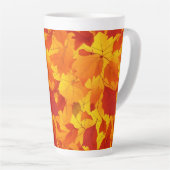 Herfst zonnig glanzend blad design latte mok (Rechterhoek)