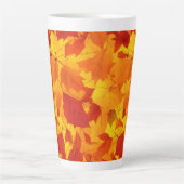 Herfst zonnig glanzend blad design latte mok (Voorkant)