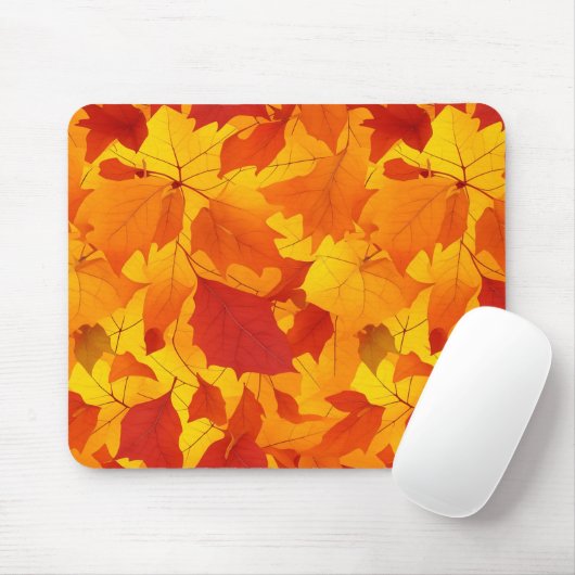 Herfst zonnig glanzend blad design muismat (Met muis)