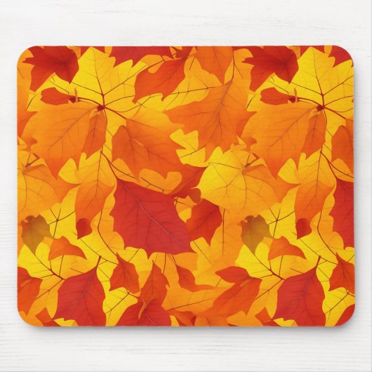 Herfst zonnig glanzend blad design muismat (Voorkant)