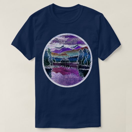 Herfst Zonsondergang Adirondack Mountains Lake her T-shirt (Design voorkant)