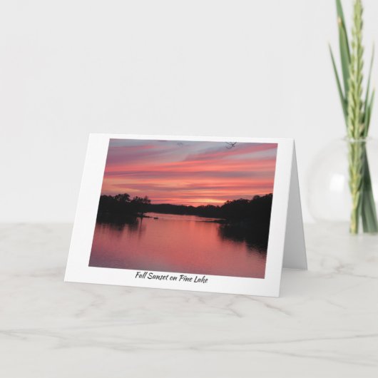 Herfst zonsondergang op Pine Lake Kaart (Voorkant)