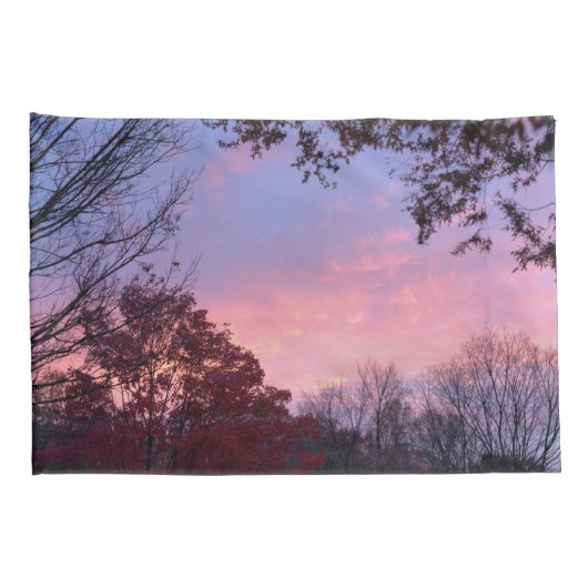  Herfst Zonsondergang Roze Blauwe Hemel Kussensloop (Achterkant-Rechts)