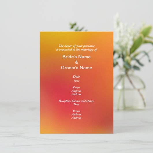 Herfst Zonsondergang Sinaasappel Blend Bruiloft Kaart (Staand voorkant)