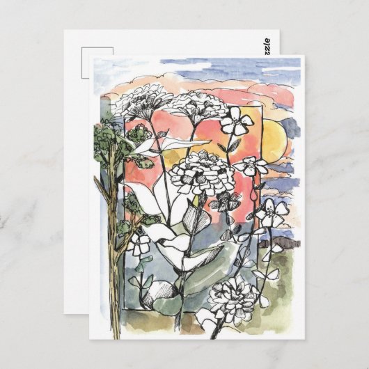 Herfst Zonsondergang Zomer Tuin Desert Briefkaart (Voorkant / Achterkant)