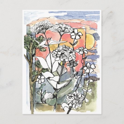 Herfst Zonsondergang Zomer Tuin Desert Briefkaart (Voorkant)